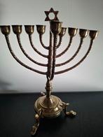 Mooie Chanoeka kandelaar met Davidster, Antiek en Kunst, Antiek | Kandelaars, Ophalen of Verzenden, Koper of Brons