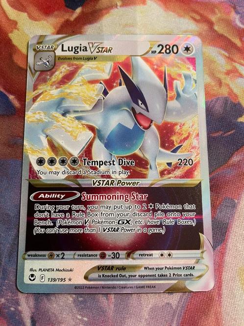 Pokemon LUGIA VSTAR 139/195 Ultra Rare (Silver Tempest), Hobby en Vrije tijd, Verzamelkaartspellen | Pokémon, Zo goed als nieuw