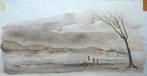 Cor de Wolff inkttekening "Walcheren", 1945, Ophalen, Minder dan 50 cm, Gebruikt, Minder dan 50 cm