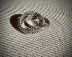 Dubbele Buddha to Buddha ring maat 18 zilver, 18 tot 19, Ophalen of Verzenden, Zo goed als nieuw, Dame of Heer