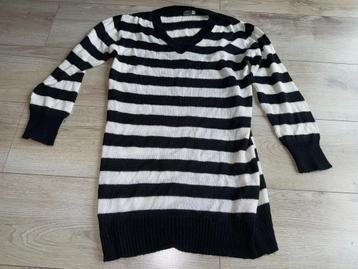 Lange trui tuniek zwart wit zwarte witte 50 52 jurk