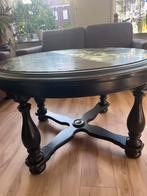 Hoge Salontafel tafel groen wit marmer van hout, Ophalen, Gebruikt, 50 tot 100 cm, Minder dan 50 cm