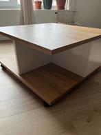 Salontafel op wielen met 2 lades - 70x70x35cm, Huis en Inrichting, Tafels | Salontafels, Ophalen, Kunststof, Gebruikt, Vierkant