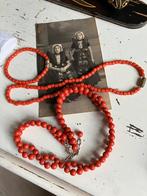 Antieke imitatie bloedkoraal kinder ketting 2 X en armbandje, Sieraden, Tassen en Uiterlijk, Ophalen of Verzenden, Overige materialen