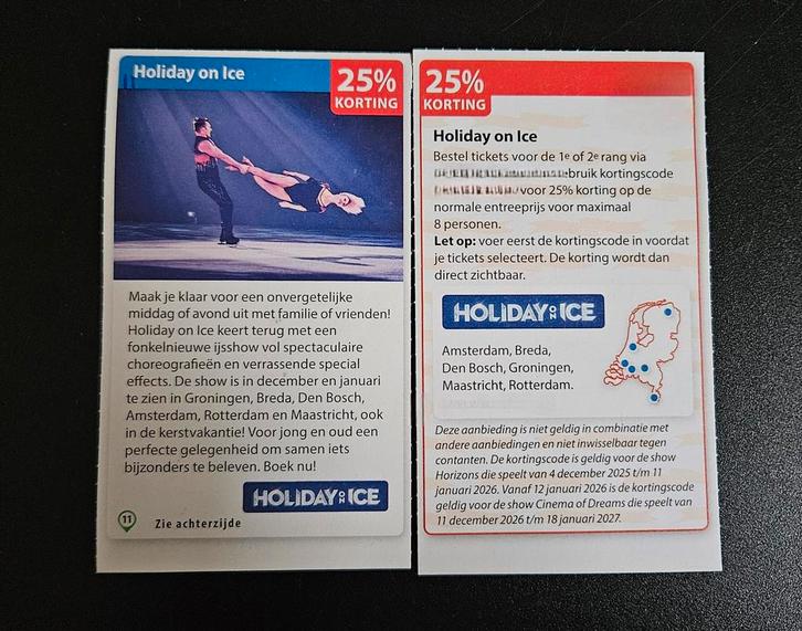 Holiday on Ice 25% korting, Tickets en Kaartjes, Kortingen en Cadeaubonnen