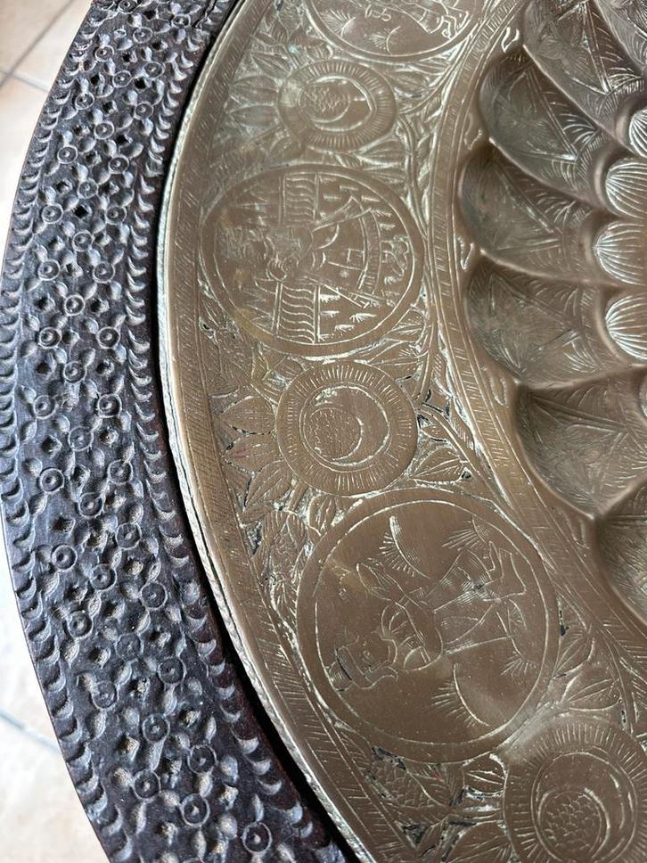 Siertafel, theetafel, bloementafel, antiek, center table, Huis en Inrichting, Tafels | Bijzettafels, Gebruikt, Rond, 60 cm of meer