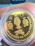Gouden penning Juliana met 3 edelstenen, Postzegels en Munten, Munten | Nederland, Ophalen of Verzenden, Koningin Juliana, Losse munt