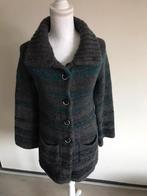 Turnover Antraciet- groen mohair/wol/alpaca vest maat 36, Zo goed als nieuw, Maat 36 (S), Groen, Turnover