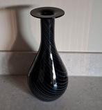 Murano Sommerso Vaas - Prachtig Italiaans Design, Zwart, Ophalen of Verzenden, Minder dan 50 cm, Glas