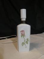 Vintage wit porselein tafellampje met rozen zonder lampenkap, Ophalen of Verzenden, Gebruikt, Tafellampje, Minder dan 50 cm