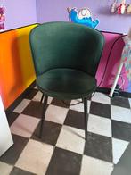 Groene Velvet Eetkamerstoel, Huis en Inrichting, Stoelen, Ophalen, Overige kleuren, Zo goed als nieuw, Eén