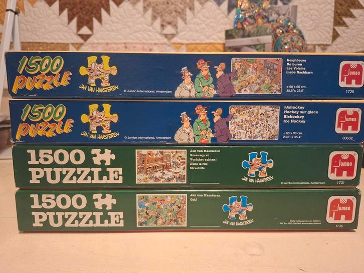 Jan van Haasteren Puzzels - 4 stuks - 1500, Hobby en Vrije tijd, Denksport en Puzzels, Zo goed als nieuw, 500 t/m 1500 stukjes