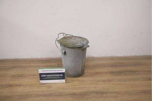 Vintage Zinken Tuin-Afvalemmer, Huis en Inrichting, Woonaccessoires | Prullenbakken, Gebruikt, Metaal, Ophalen of Verzenden
