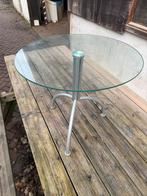Mooie glazen bijzettafel, Huis en Inrichting, Tafels | Bijzettafels, 45 tot 60 cm, Minder dan 55 cm, Rond, Ophalen of Verzenden