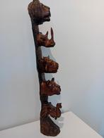 Vintage Houten Beeld: The Big Five - Zuid-Afrika, Antiek en Kunst, Kunst | Beelden en Houtsnijwerken, Ophalen of Verzenden