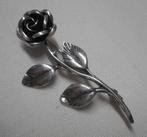 Zilveren vintage Teka roos broche nr.924, Sieraden, Tassen en Uiterlijk, 4 tot 7 cm, Verzenden, Zo goed als nieuw, Zilver
