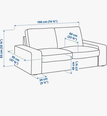 Ikea Kivik 2 zits bank met voetenbank - afbeelding 5