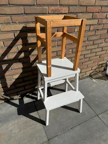 Leertoren (gemaakt van ikea opstapje en tafel) beschikbaar voor biedingen