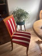 4 Rode/Witte Eetkamerstoelen, Huis en Inrichting, Stoelen, Ophalen, Zo goed als nieuw, Vier, Stof