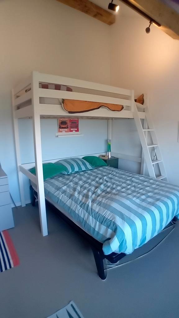 Vipack Pino Hoogslaper - Wit, Huis en Inrichting, Slaapkamer | Stapelbedden en Hoogslapers, Zo goed als nieuw, Hoogslaper, 90 cm