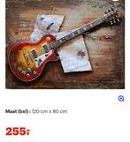 Gitaar Schilderij - Metaal & Muziek, Ophalen of Verzenden