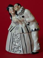 Sierradendoosje van porselein, Art Deco, Pierrot & Pierrette, Verzenden