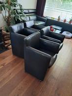 Top Set van 4 Leren Stoelen/Eetkamerstoelen/Fauteuils €195, Ophalen, Zo goed als nieuw, 75 tot 100 cm, Leer