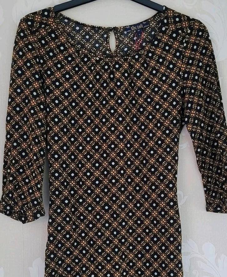 King Louie jurk. Maat 36., Kleding | Dames, Jurken, Zo goed als nieuw, Maat 36 (S), Zwart, Onder de knie, Ophalen of Verzenden