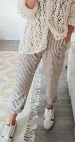 Linnenlook streepbroek  wide leg, Overige kleuren, Maat 42/44 (L), Nieuw, Ophalen of Verzenden