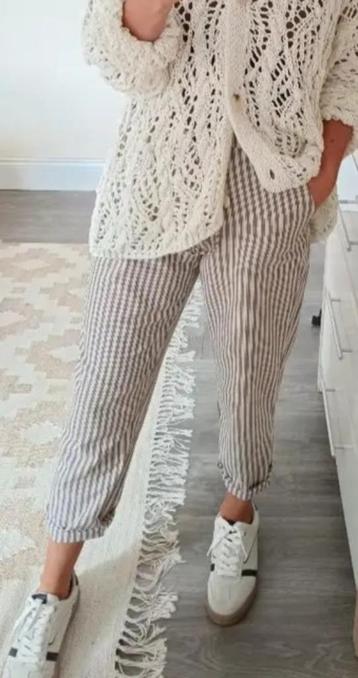 Linnenlook streepbroek  wide leg beschikbaar voor biedingen