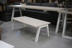 Mooie lichte eettafel + salontafel metaal & melamine, Ophalen, 100 tot 150 cm, 50 tot 100 cm, Zo goed als nieuw