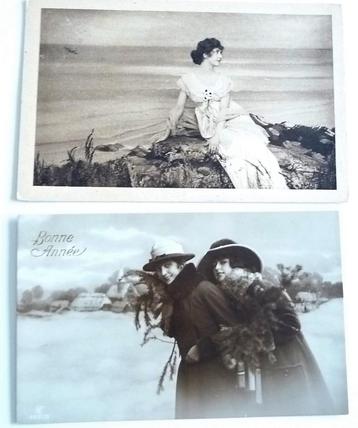 24 ANTIEKE ANSICHTKAARTEN JAREN 30 40 VEEL GELOPEN VINTAGE beschikbaar voor biedingen