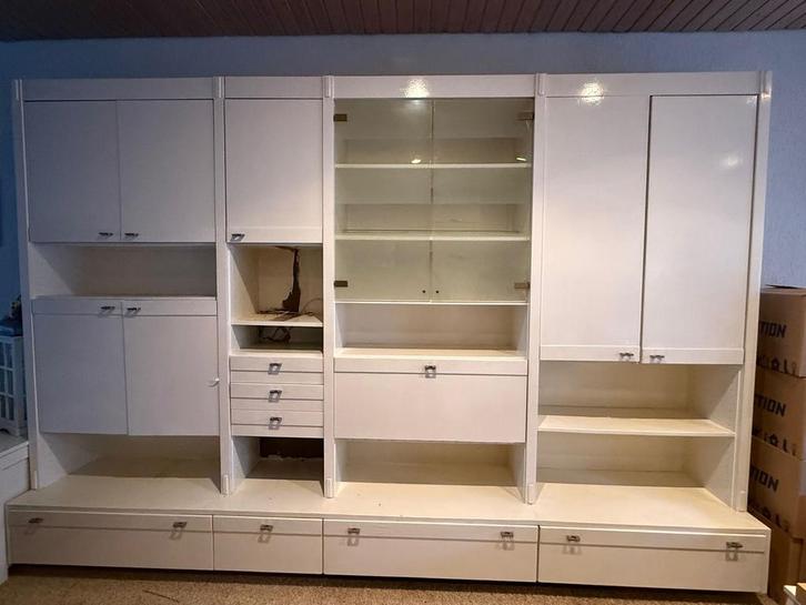 Grote witte wandkast, Huis en Inrichting, Kasten | Wandmeubels, Gebruikt, 200 cm of meer, 300 cm of meer, 50 tot 75 cm, Met lade(s)
