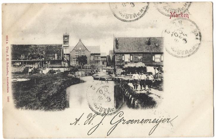 Marken, Verzamelen, Ansichtkaarten | Nederland, Gelopen, Noord-Holland, Voor 1920, Verzenden