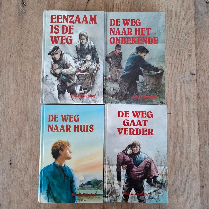 Complete serie 4 delen eenzaam is de weg joh.g.veenhof, Boeken, Streekboeken en Streekromans, Zo goed als nieuw, Ophalen of Verzenden