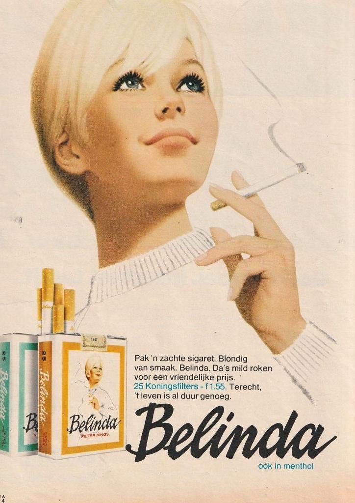 retro reclame 1972 Belinda sigaretten 'n zachte sigaret, Verzamelen, Retro, Overige typen, Verzenden