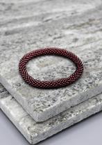 Glaskralen armband - donkermagenta - RB080, Overige materialen, Overige kleuren, Verzenden, Nieuw