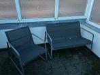 Tuinset - bankje en 2 stoelen, Ophalen of Verzenden, Gebruikt, Textileen