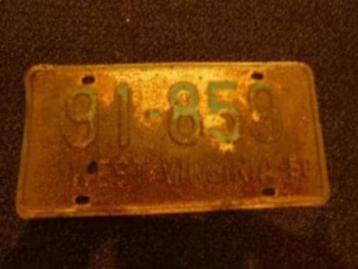 Kentekenplaat licenseplate West Virginia 1958 USA beschikbaar voor biedingen