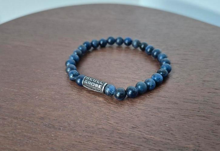 Blauwe Rebel en Rose armband vrouwen dames Maat S and &, Sieraden, Tassen en Uiterlijk, Armbanden, Zo goed als nieuw, Elastiek