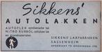 Reclame Adv 1943 Sikkens Autolakken Sassenheim Auto Lak Verf, Verzamelen, Ophalen of Verzenden, Gebruikt, Overige typen