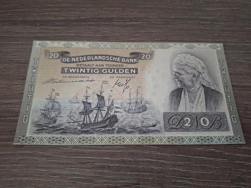 Vrijwel UNC biljet 20 gulden Emma, 1941, Postzegels en Munten, Bankbiljetten | Nederland, 25 gulden, Ophalen of Verzenden