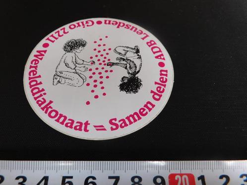 sticker Leusden ADB Werelddiakonaat = Samen delen Giro 2211, Verzamelen, Stickers, Zo goed als nieuw, Bedrijf of Vereniging, Ophalen