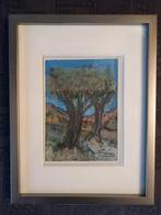 Fraaie pasteltekening boom in landschap Guy Leclerc-Gayrau, Antiek en Kunst, Ophalen of Verzenden