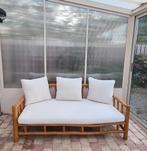Mooie bamboe loungeset - 3 zits loungebank + stoel, Ophalen, Gebruikt