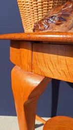 Vintage antieke eiken wijntafel, sidetable, bijzettafeltje, Ophalen, Gebruikt, 50 tot 100 cm, Antiek