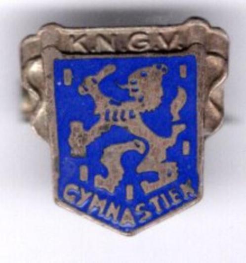 K.N.G.V athletiek blauw email broche ( Y_166 ), Verzamelen, Speldjes, Pins en Buttons, Nieuw, Speldje of Pin, Sport, Verzenden