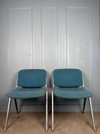 8 stapelbare vintage industriele Wesifa design stoelen, Gebruikt, Wesifa, Blauw, Vintage