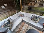 Mooie loungeset met kussens en tafeltje, Ophalen, 5 zitplaatsen, Zo goed als nieuw, Loungeset