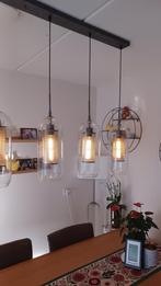 Hanglamp met 4 glazen kelken, Ophalen, 50 tot 75 cm, Zo goed als nieuw, Glas